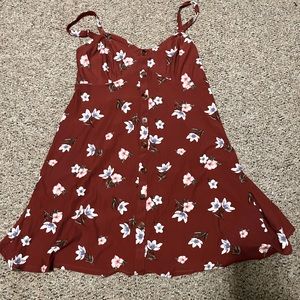Womens rust floral sun dress
